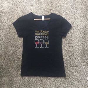 Chris’s Stuff Black Rhinestone Statement Tee